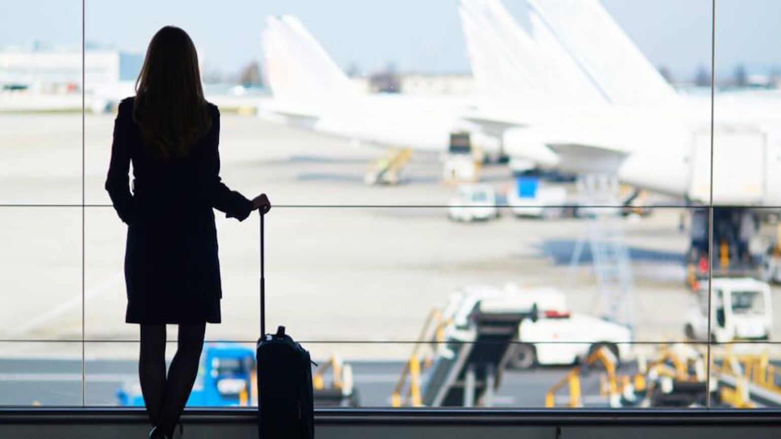 Female businessn traveller at airport