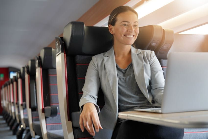 Female train passenger